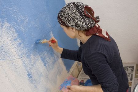 painting at homeの写真素材
