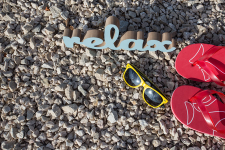Relaxation on the beachの写真素材