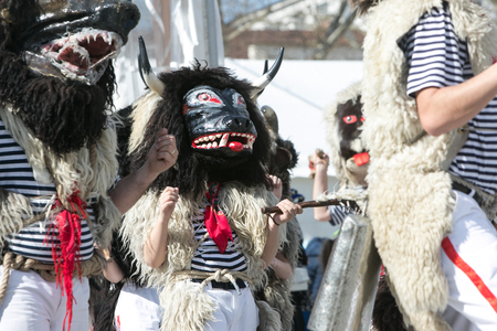Ljubljana, Slovenia / Slovenia - FEBRUARY 02 2019: Carnival in Slovenia with some traditional Slovenian and Croatian masksのeditorial素材