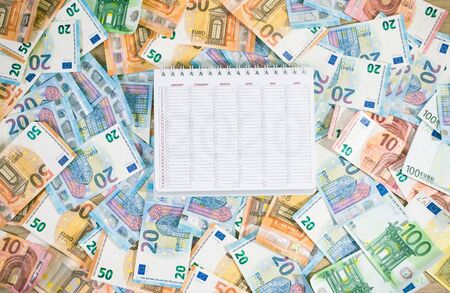 Planning in calendar some investment in Euro currencyの写真素材