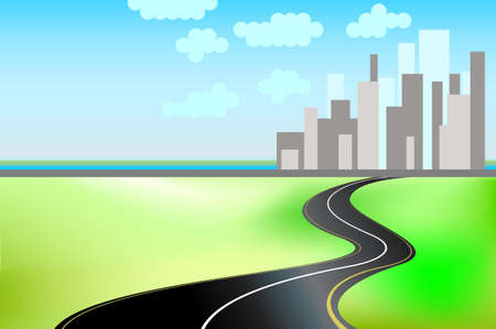 road to the city vector backgroundのイラスト素材