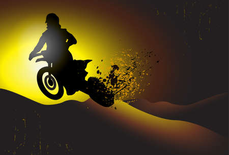 motocross background design with grunge element and place for textのイラスト素材
