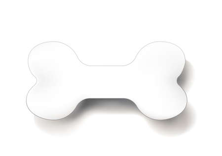 dog bone on white with shadow vector backgroundのイラスト素材