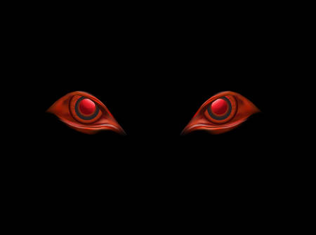 evil eyes on black vector backgroundのイラスト素材