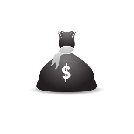 vector black money bag iconのイラスト素材