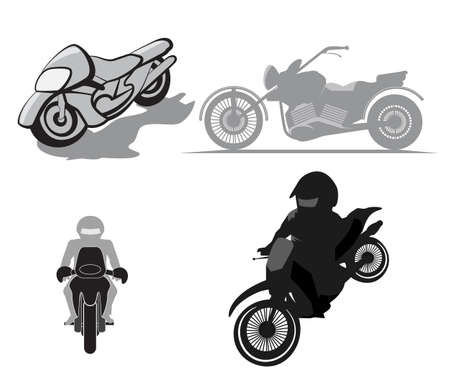 different type of motorbike set vector illustrationのイラスト素材
