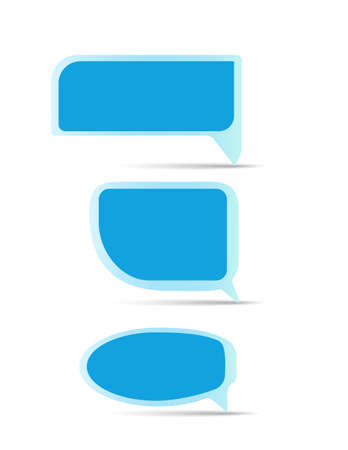 blank blue speech bubble set vectorのイラスト素材