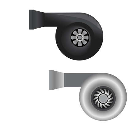 automobile turbo charger vectorのイラスト素材