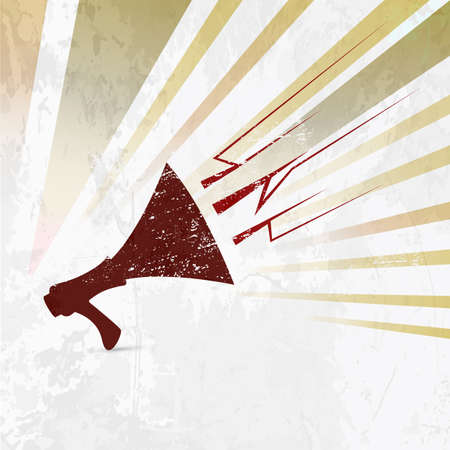annoucement, shooting megaphone  grunge backgroundのイラスト素材