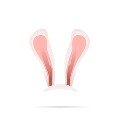 white bunny ears rabbit ears vectorのイラスト素材