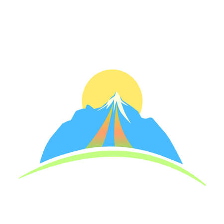 abstract mountains landscape illustration vectorのイラスト素材