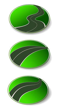 winding road set vector iconsのイラスト素材