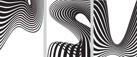 optical effect mobius wave stripe designのイラスト素材