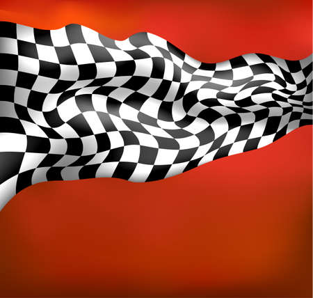 racing background checkered flag wawingのイラスト素材