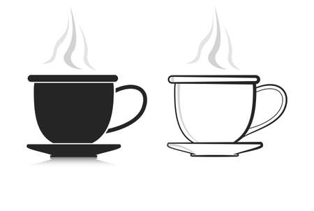 coffee cup silhouette design elementsのイラスト素材