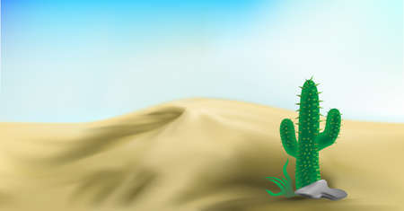 desert landscape vector art illustration background of dunesのイラスト素材