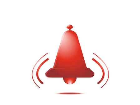red ringing bell vector icon illustration symbol signのイラスト素材