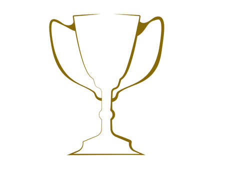 golden trophy vector symbol of the prize illustrationのイラスト素材