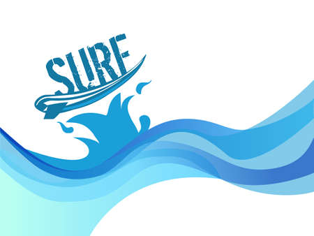 surf on wave background water waves vector designのイラスト素材