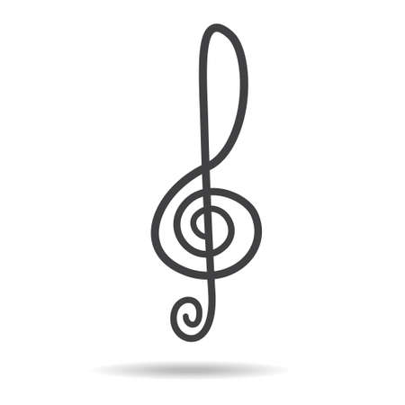 violin key sign vector music symbol blackのイラスト素材