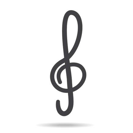violin key sign vector music symbol blackのイラスト素材