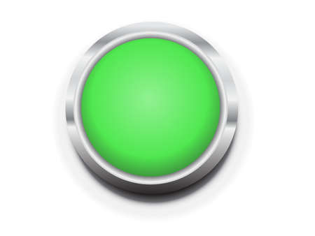 green button vector 3d metal designのイラスト素材