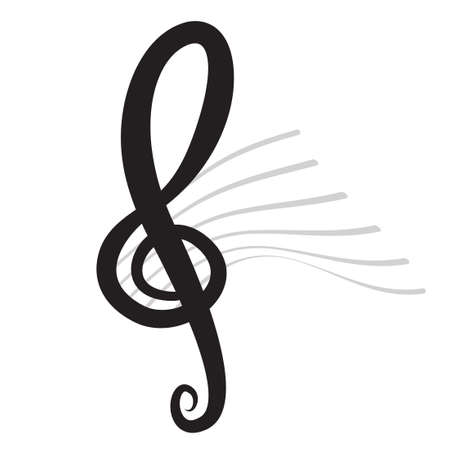 violin key sign vector music symbol blackのイラスト素材