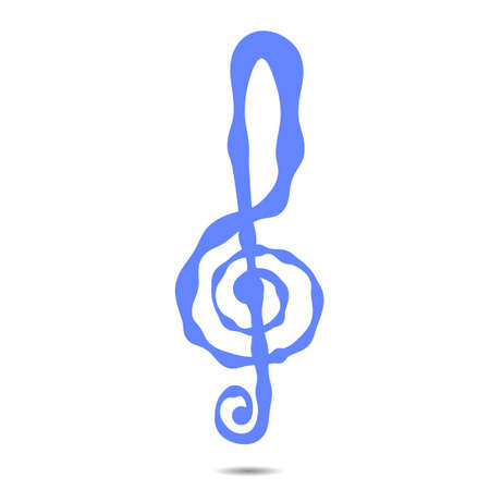 violin key sign vector music symbol blackのイラスト素材
