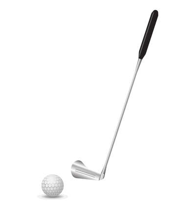 golf ball with pattern and club vector object illustrationのイラスト素材