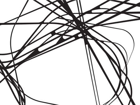 abstract curved waves background black and whiteのイラスト素材