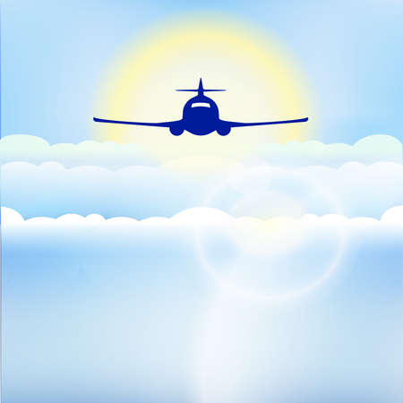airplane in the sky illustrationのイラスト素材