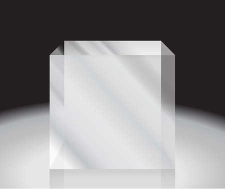 glass cube. Abstract 3d illustration. Editable vector.のイラスト素材