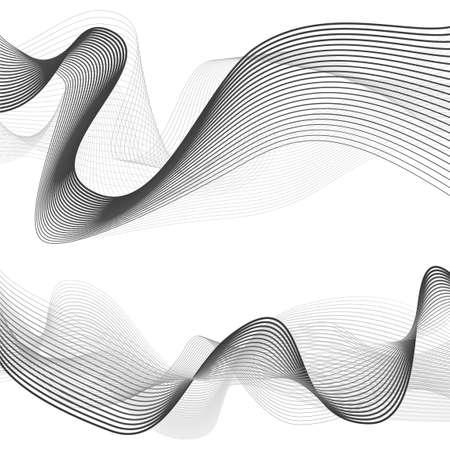 Abstract grey wave isolated on white background. Vector illustration for modern business design. Futuristic wallpaper. Cool element for presentation,のイラスト素材