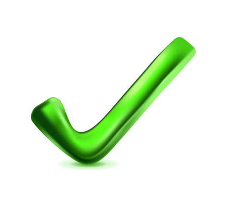check mark with bevel effect green vectorのイラスト素材
