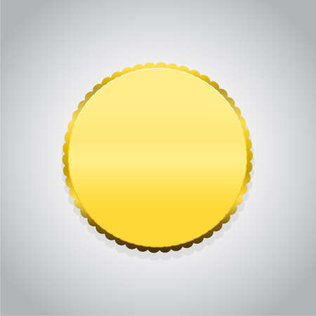 golden round badge coin emblem icon vectorのイラスト素材