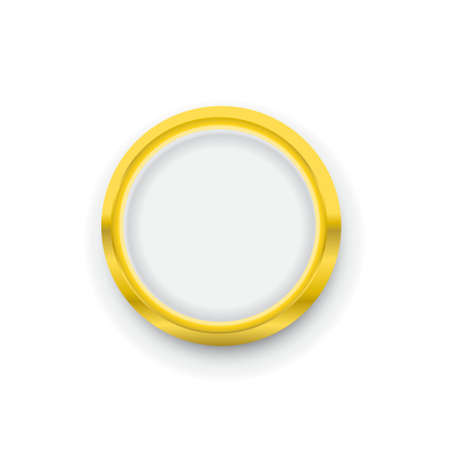 golden round badge coin emblem icon vectorのイラスト素材