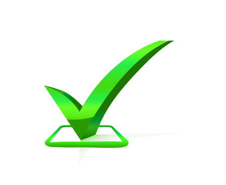 check mark with bevel effect green vectorのイラスト素材