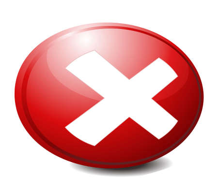 Red cross, red "X" Shape - Delete, remove or quit, close icon - button.のイラスト素材