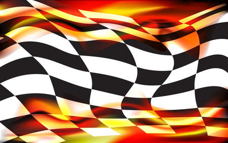 racing background checkered flag wawingのイラスト素材