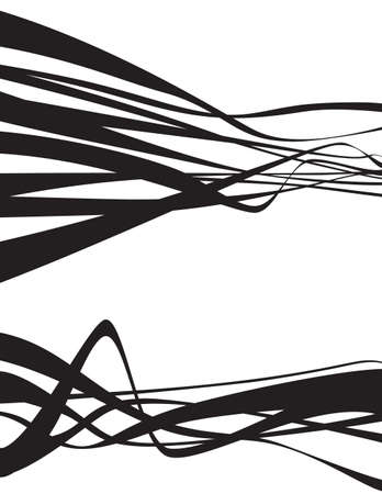 black and white wave stripe design setのイラスト素材