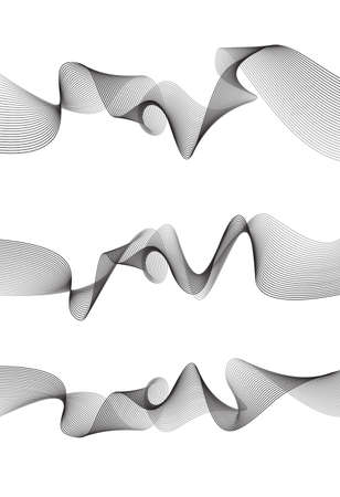 abstract wave element for design greyscaleのイラスト素材