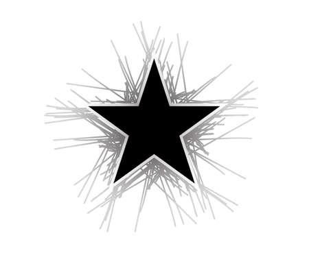 grunge black star element with strokes for designのイラスト素材
