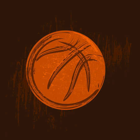 basketball symbol drawing with black strokes dark backgroundのイラスト素材