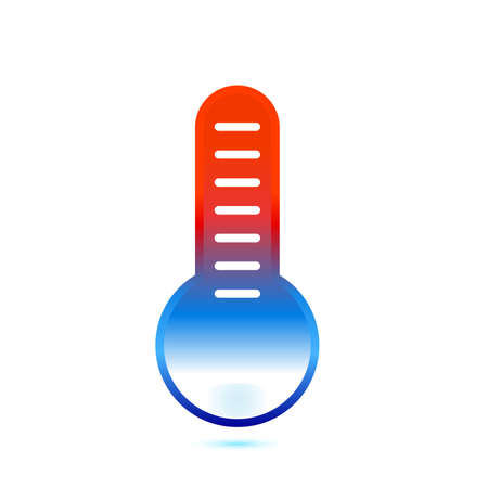 thermometer icon, flat symbol, minnimal icon design red blue shades gradient