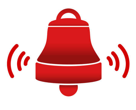 red ringing bell vector icon illustration symbol signのイラスト素材
