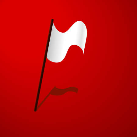 white flag on red background defeat symbolのイラスト素材