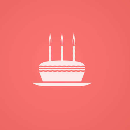 birthday cake symbol. flat icon illlustration smooth gradient backgroundのイラスト素材