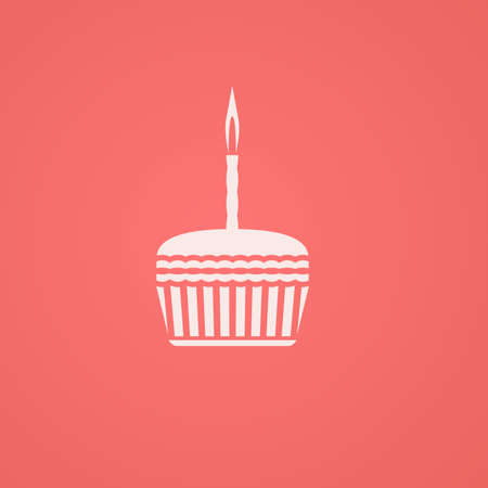 birthday cake symbol. flat icon illlustration smooth gradient background
