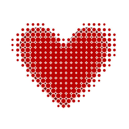 halftone red heart stylish heart design elementのイラスト素材
