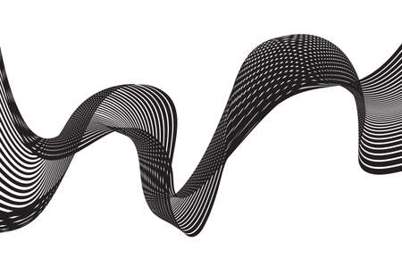 Abstract grey wave isolated on white background. illustration for modern business design. Futuristic wallpaper. Cool element for presentationのイラスト素材